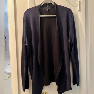 Eileen Fisher Midnight Blue Two-Toned Shaped Cardigan XL